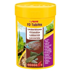 Ausverkauf Sera FD Tubifex Nature, Ergänzungsfutter-Würmer, 100 ml